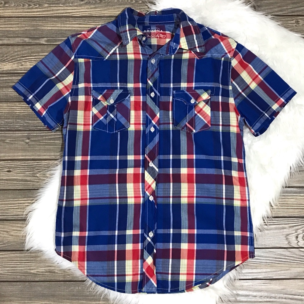 Arizona | Plaid Button Down Short Sleeve Shirt